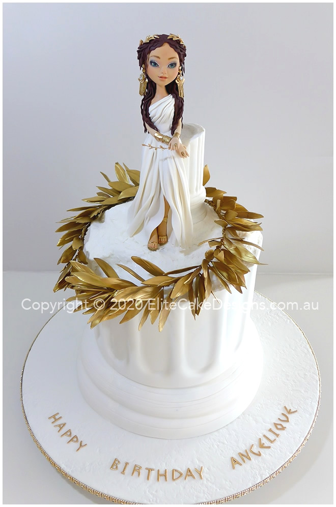 Ancient Greek lady theme birthday cake 